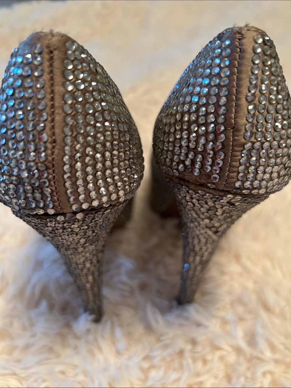 Steve Madden Silver Rhinestone Platform Heels - Picture 5 of 11